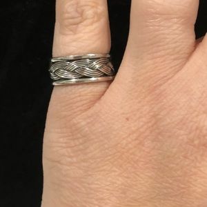 Vintage sterling silver braid ring